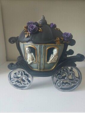 Christian Siriano Black Gothic Skeleton Carriage with Purple Roses
